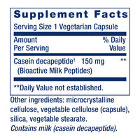 Thumbnail for Life Extension Bioactive Milk Peptides, Healthy Mood Support, Sleep Supplement, Relaxation, Milk peptides, Casein decapeptide, Hormone-Free, Gluten-Free, Non-GMO, Vegetarian, 30 Capsules