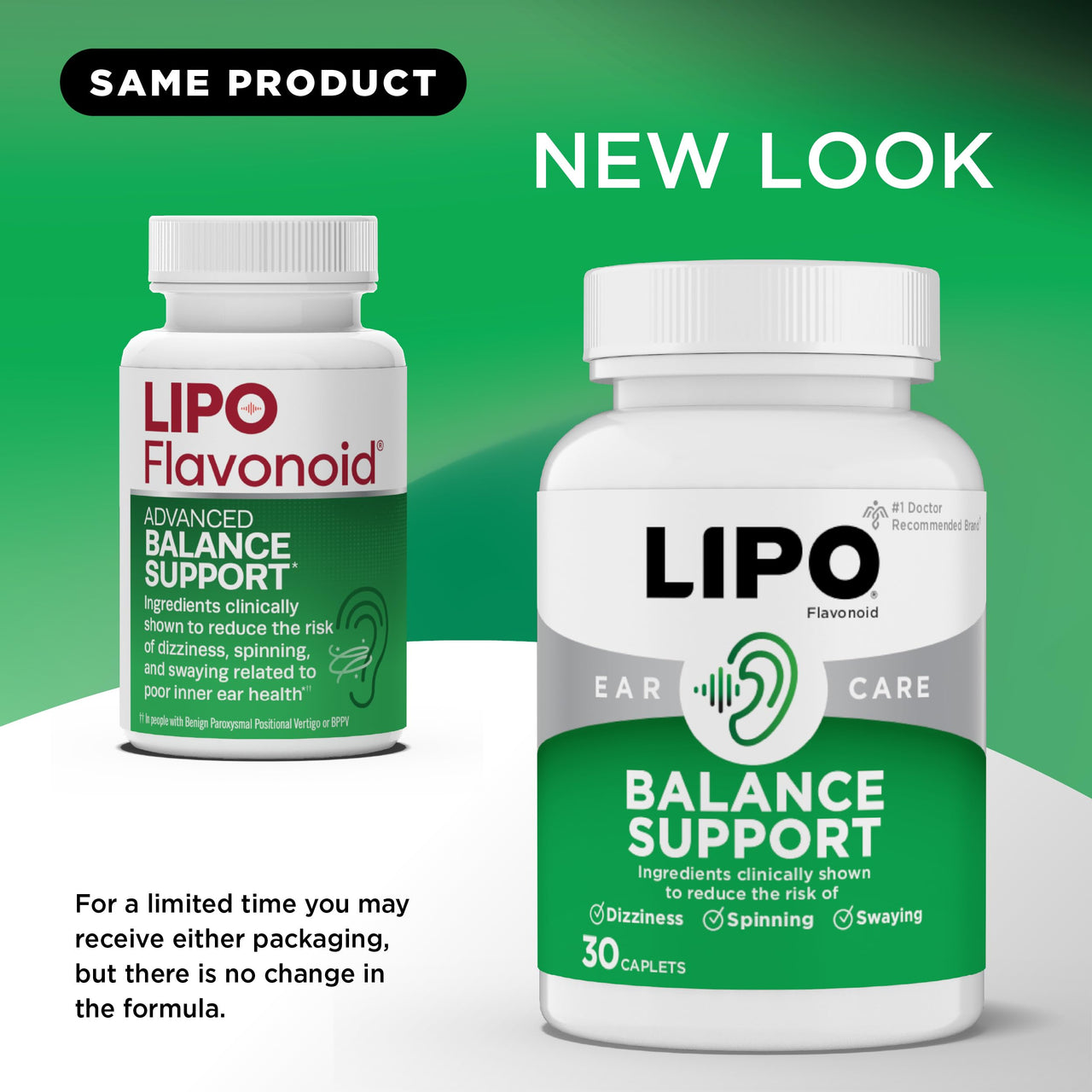 Lipo-Flavonoid for Vertigo & Dizziness Relief, Clinically Tested Formula with Ginkgo Biloba, Vitamin D, & Vitamin B Complex, Inner Ear Health & Balance Support, 30-Count (Pack of 1)