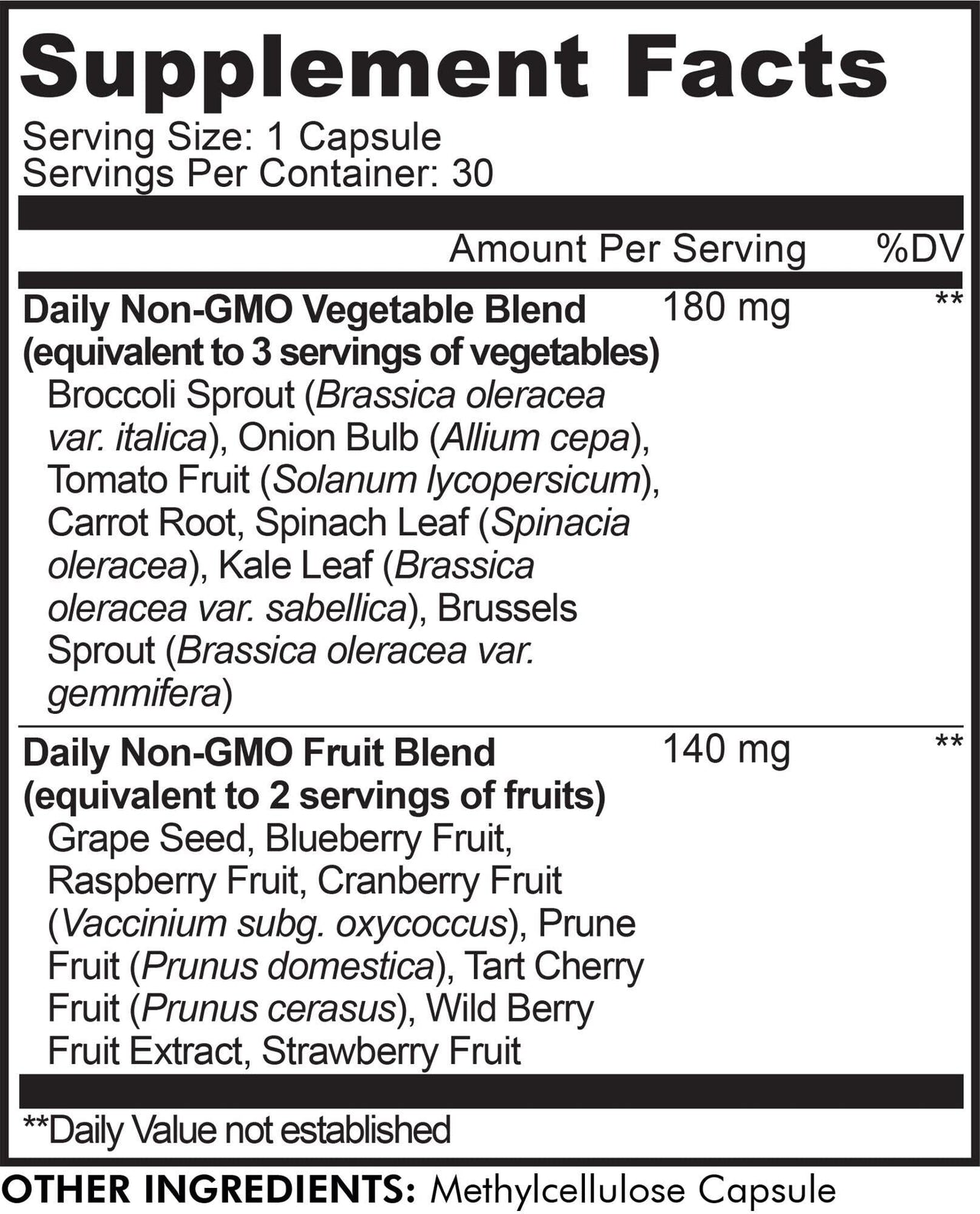 Codeage 5 Servings of Fruits & Veggies Equivalent in 1 Single Capsule, Whole Food Non-GMO, 15 Greens & Fruits All-in-One Pill, Eat Vegetables for Wellness Vegan Vitamins Supplement, 60 ct