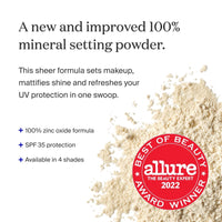 Thumbnail for Supergoop! (Re)setting 100% Mineral Powder, Translucent - 0.15 oz - Makeup Setting Powder + Broad Spectrum SPF 35 PA+++ Sunscreen - With Ceramides, Olive Glycerides & Coated Silica Spheres