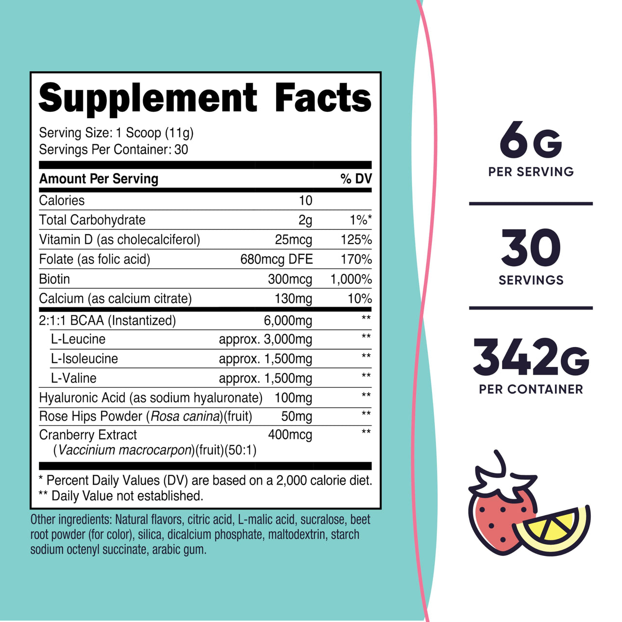 Nutricost BCAA for Women (Strawberry Lemonade, 30 Servings) - Formulated Specifically for Women - Non-GMO and Gluten-Free
