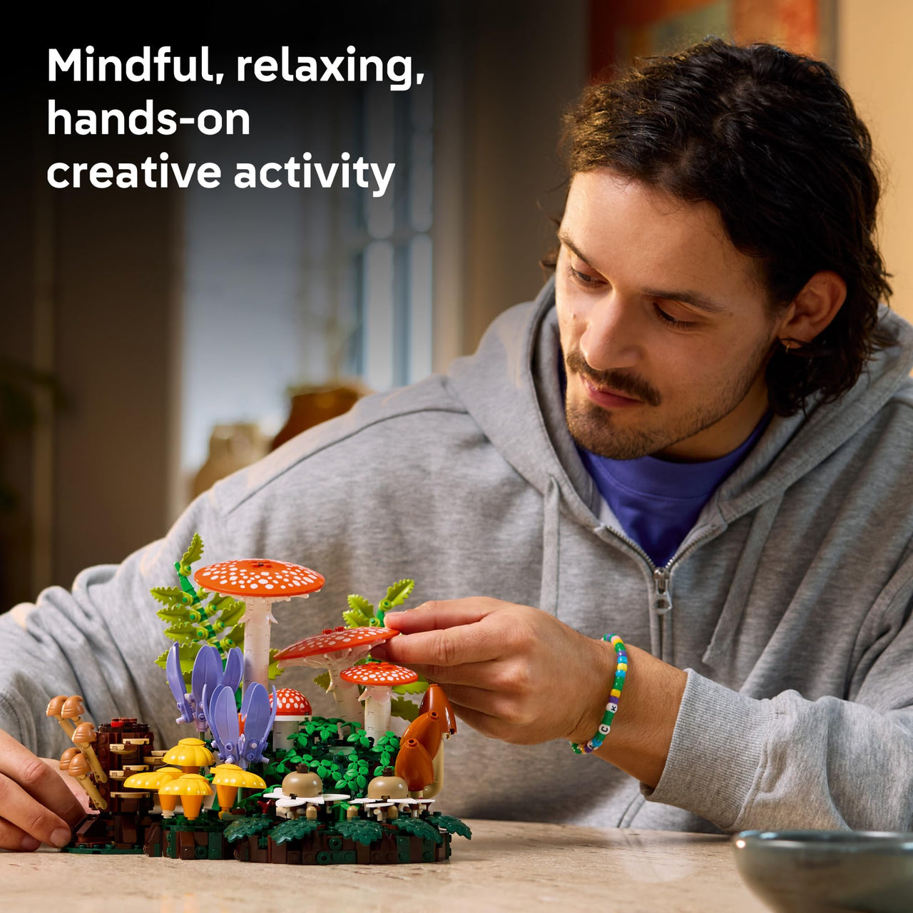 LEGO Botanicals Woodland Mushrooms - Building Set for Adults, Ages 18+ - Mushroom Decor for Home Office or Desk - Gifts for Women & Men - Craft Activity - 11505