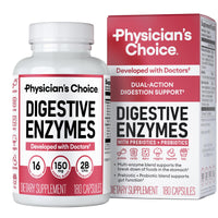 Thumbnail for Physician's CHOICE Digestive Enzymes for Bloating & Digestion - 16 Enzymes with Organic Prebiotics & Probiotics for Gut & Digestive Health - Meal Time Discomfort Relief - Dual Action Support - 180 CT