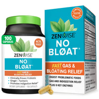 Thumbnail for Zenwise Health No Bloat Digestive Enzymes for Gut Health, Gas & Bloating Relief - Multi Enzymes Digestion Supplement with Probiotics, Ginger, Turmeric Dandelion & Lactase - Men & Women - 100 Count