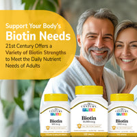 Thumbnail for 21st Century Biotin Tablets, 10,000 mcg, Unflavored 120 Count
