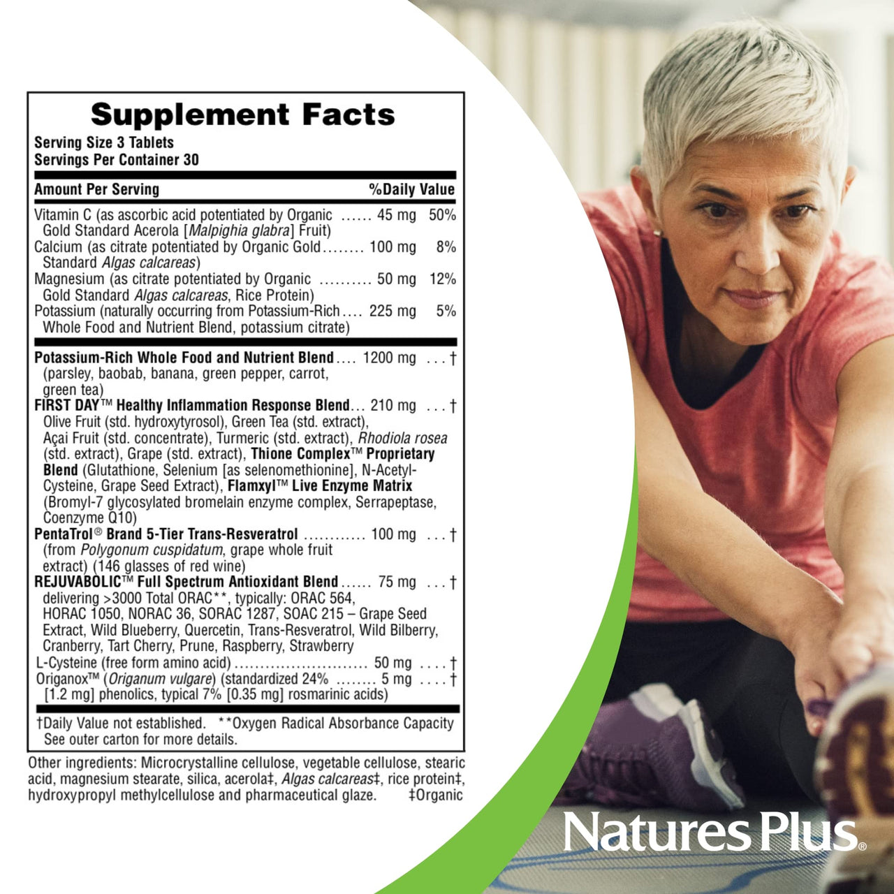NaturesPlus AgeLoss Blood Pressure Support - 90 Tablets - with Trans-Resveratrol & 1200 mg of Whole Foods - Vegetarian, Gluten Free - 30 Servings