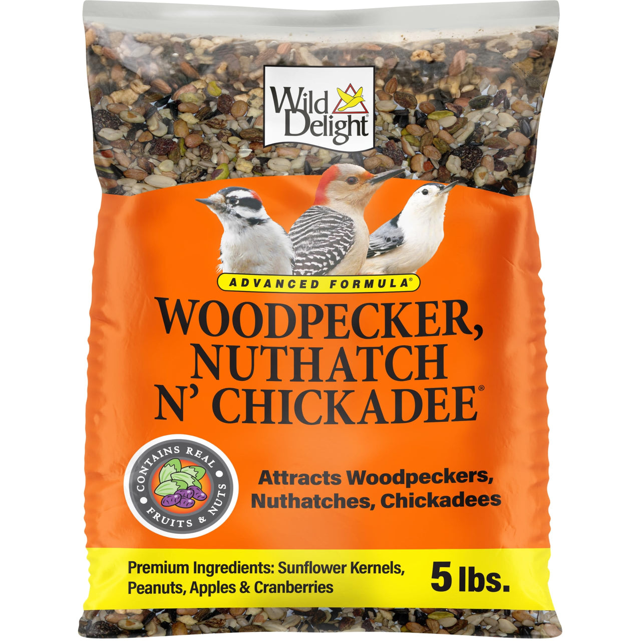 Wild Delight Woodpecker, Nuthatch N' Chickadee Food, 5 lb (364050)