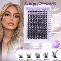 Thumbnail for ALICE Lash Clusters Wispy Eyelash Clusters 10-18mm 168pcs Cluster Eyelash Extensions Natural Volume Lash Extensions DIY Individual Lashes Clusters with Soft Thin Band