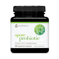 Thumbnail for Youtheory Spore Probiotic - Helps Gut Health* - 6 Billion CFU with Prebiotics - Supports Regular Bowel Movement & Diarrhea Relief* - Shelf Stable - 60 Vegetarian Capsules (30-Day Supply)