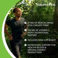 Thumbnail for NaturesPlus Chewable Iron, Cherry - 90 Tablets - Supports Natural Energy Production - High-Potency Supplement with Vitamin C & Herbs - 90 Servings