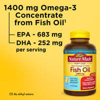 Thumbnail for Nature Made Burp Less Ultra Omega 3 Fish Oil Supplements, 1400mg Fish Oil Omega 3 Supplements as Ethyl Esters for Healthy Heart Brain Eyes Support, One Per Day, 90 Softgels