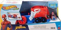 Thumbnail for Hot Wheels Toy Car Track Set, Spider-Man Large-Scale Launcher and Hauler with Die-Cast RacerVerse Vehicle