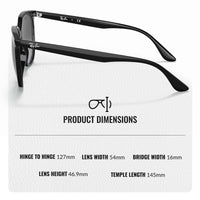 Thumbnail for Ray-Ban RB4378 Square Shape Sunglasses With Eyewear Kit Bundle - High Bridge Fit - Ideal Formal and Casual Wear Square Sunglasses