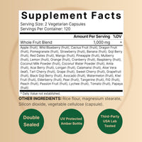 Thumbnail for Fruit and Veggies Supplement – 480 Total Vegetarian Capsules | Balance of Natural 40 Whole Fruits & Veggies Blend | Fresh Superfood Formula with Vitamins and Minerals – Non-GMO