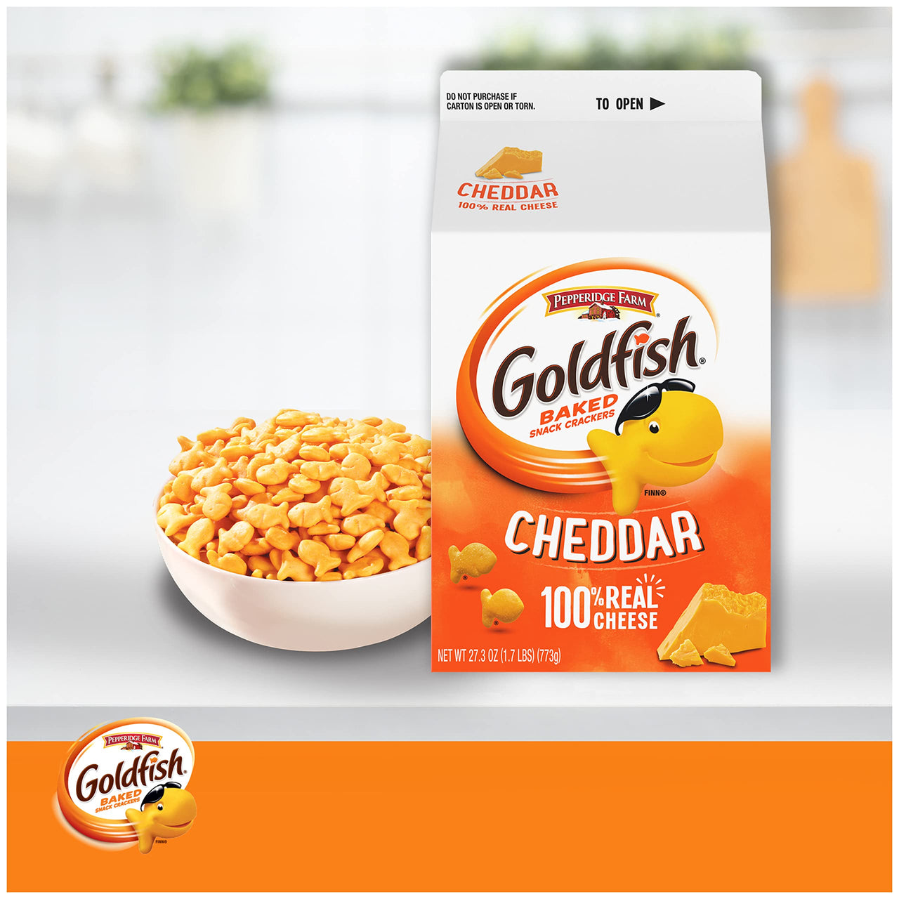 Goldfish Cheddar Cheese Crackers, 27.3 Oz Carton