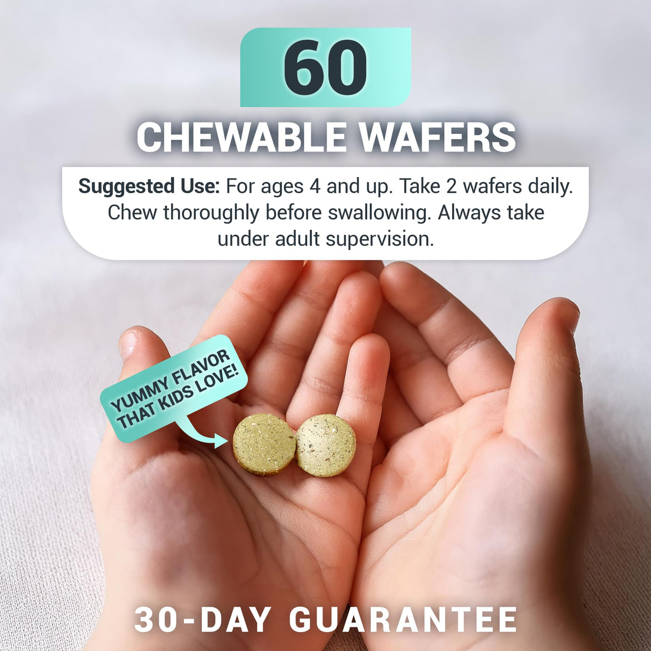 Dr. Berg Kids Chewable Multivitamins (NOT Sweetened w/Sugar) - Daily Multivitamin for Kids That Includes 20 Nutrients & Trace Mineral Complex - Mixed Berry Chewable Vitamins for Kid - Brown Wafers