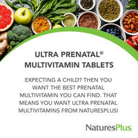 Thumbnail for NaturesPlus Ultra Prenatal Multivitamin - 800 mcg Folate, 180 Vegetarian Tablets - Prenatal Supplement with Iron, Iodine, Calcium & B-Complex Vitamins - Gluten-Free - 90 Servings