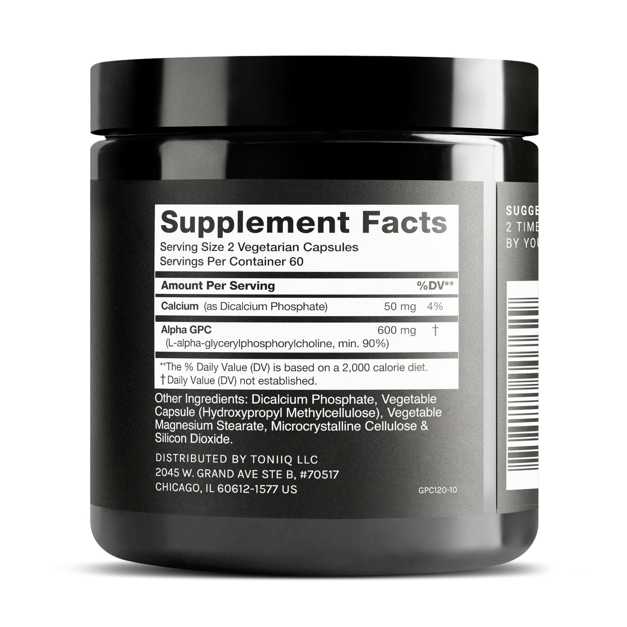 Toniiq Ultra High Purity Alpha GPC Capsules - 600mg Concentrated Formula - 90%+ Highly Purified and Bioavailable Nootropic - 120 Capsules Alpha GPC Supplement