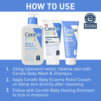 Thumbnail for CeraVe Baby Eczema Relief Cream, 1% Colloidal Oatmeal Cream With Vitamin E & Ceramides, Soothes & Calms Itchy Skin, Developed With Pediatric Dermatologist, Fragrance Free, 5oz