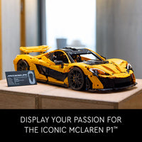 Thumbnail for Lego Technic McLaren P1 Scale Model Car for Adults, Racing Hypercar, Model Kit, for Men, Women, Parents and Husbands, Home Decor 42172