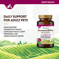 Thumbnail for NaturVet Glucosamine DS Plus Level 2 Moderate Care Joint Support Supplement for Dogs and Cats, Chewable Tablets Time Release, Made in The USA, 60 Count