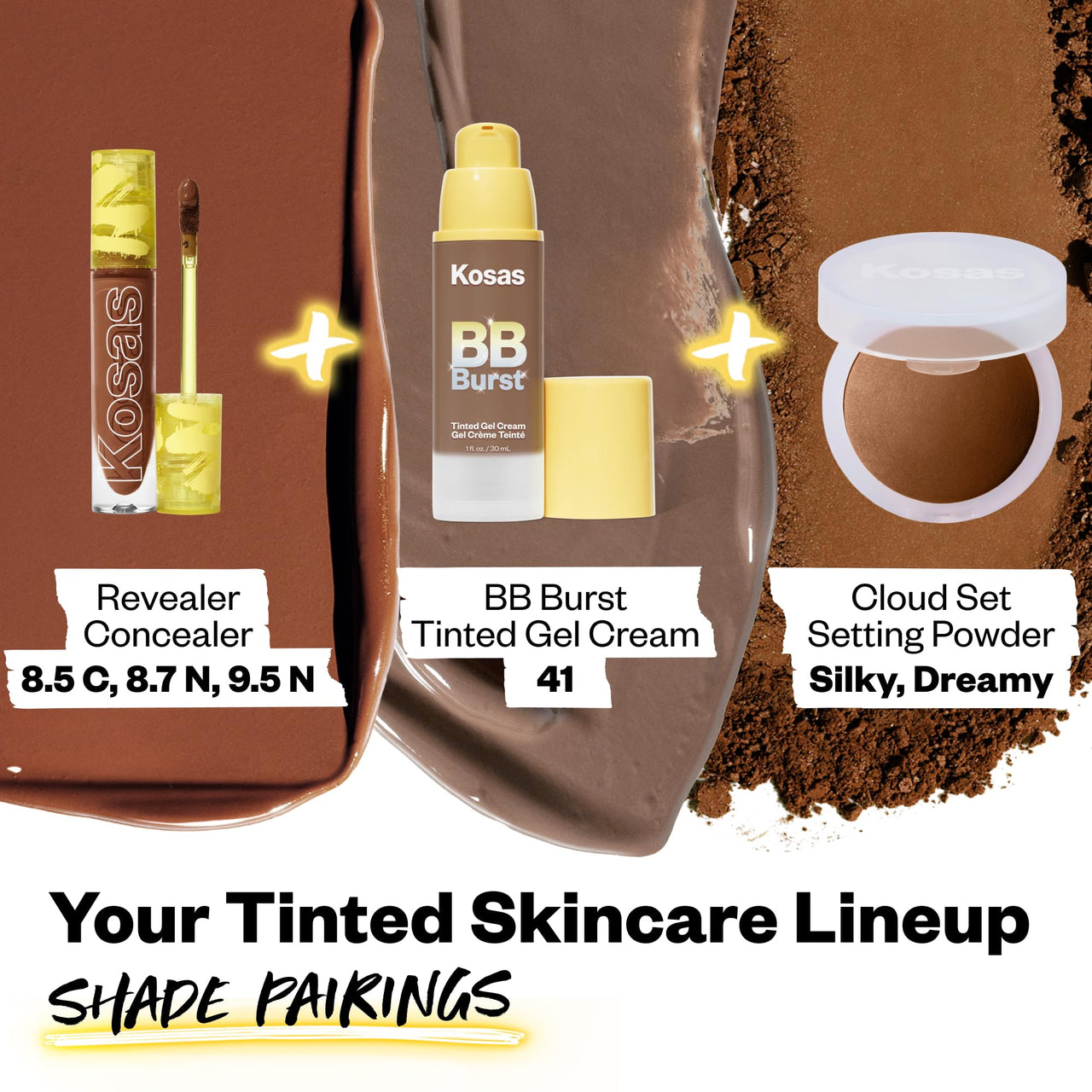 Kosas BB Burst Tinted Face Gel Cream - Supports Healthy Collagen, Smoothes Skin, Hydrates & Moisturizes - Lightweight Buildable Coverage - Deep Neutral Cool 41, (1 Oz/30 ML)