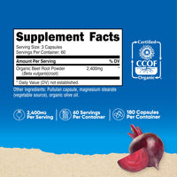 Thumbnail for Nutricost Beet Root 2400mg, 180 Capsules - CCOF Certified Made with Organic Beet Root, Superfood, 60 Servings