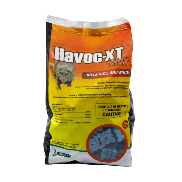 Neogen RODENTICIDE Havoc XT Rat Bait Block Pouch, 8-Pound (00595), blue
