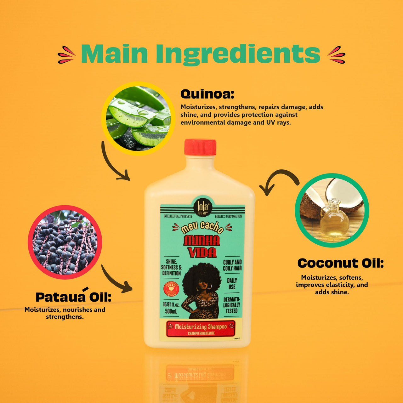 Lola From Rio - Meu Cacho Minha Vida - Hydrating Shampoo For Defined, Soft, Vibrant Curls, Nourishing, Mousturizing, Paraben, Sulfate-free 16.9 Fl Oz