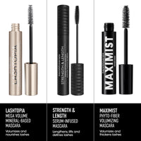 Thumbnail for bareMinerals Lashtopia Mega Volume Mineral-Based Black Mascara, 10X More Volume, Whipped Mousse-Like Formula, Fanned-Out Fullness, Nourishes & Conditions Lashes, Clump- & Flake-Resistant, Vegan