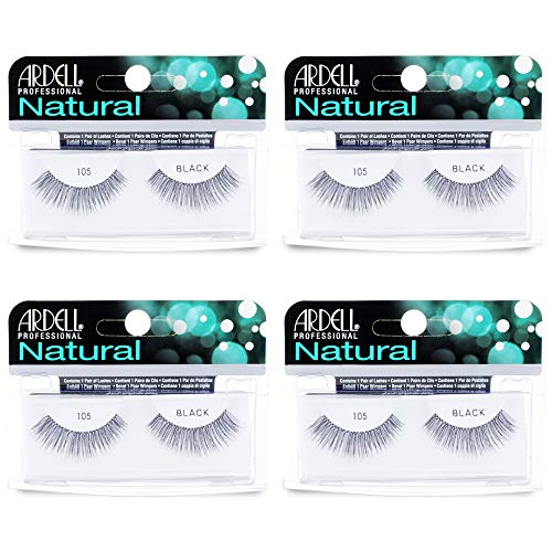 Image 1 of Default Title for the product Ardell Natural False Eyelashes 105 - Black, 4 Pack