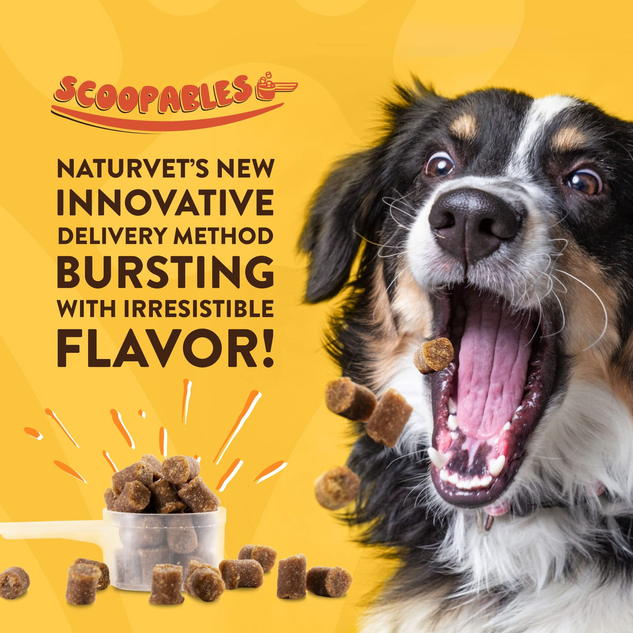 NaturVet Scoopables Emotional Support for Dogs - Daily Calming Aid Promotes 24/7 Normal, Calm Behavior - Hickory Smoked Bacon Flavored | 11oz Bag
