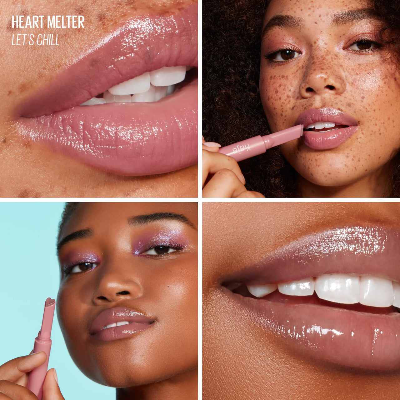 Kaja Lip Gloss - Heart Melter | High-shine, Glossy Finish, Moisturize, 07 Let's Chill, 0.04 Oz