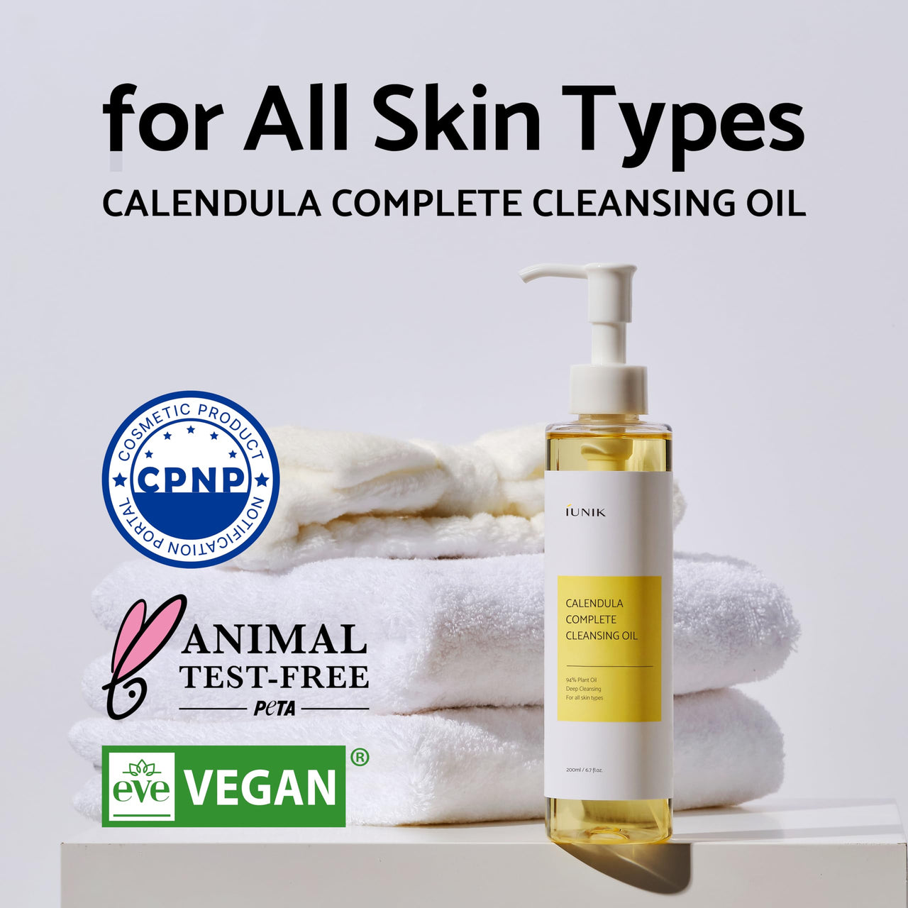 iUNIK Calendula Jojoba Oil Cleanser Gentle Makeup Remover Pore Cleansing Oil & Centella Bubble Foaming Facial Cleanser Vegan Soothing Moisturizing Dry Oily Sensitive Skin Korean Skincare