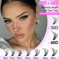 Thumbnail for Pawotence Lash Extension Kit DIY 280pcs Lash Clusters Eyelash Extension Kit, 9-16mm 30D 40D Individual Lashes Kit with Lash Bond and Seal, Lash Tweezers for Self Use (30D&40D, 0.07D, 9-16mm, Kit)