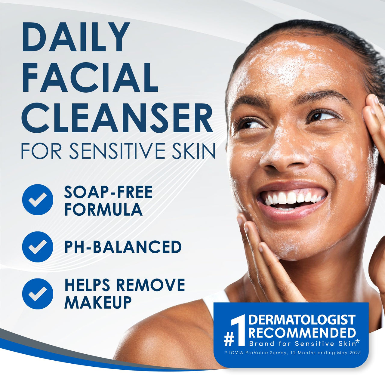 Vanicream Gentle Facial Cleaner, 2.5 Fl Oz, Formulated without Common Irritants for Sensitive Skin, Removes Makeup, Dirt & Excess Oils, Non-Comedogenic, pH-Balanced Face Wash