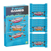 Thumbnail for Feastables Beast Games Chocolate Bar Box, Milk Chocolate, Crunch, & Peanut Butter Bars, Full Size Candy Bars for Adults & Kids, Candy Bars for Snacks & Gifts, Fairtrade Cocoa, 1.24 Oz Each, 12 Count