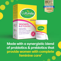 Thumbnail for Culturelle 4-in-1 Probiotics for Women, Daily Probiotic & Prebiotic Supplement to Support Vaginal Health, Digestive Health, Immune Health, Occasional Diarrhea, Gas & Bloating Relief, Non-GMO, 30 Count