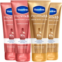 Thumbnail for Vaseline Lotion, Pro VitaB3 Serum-Boost, Luminous Glow + Supple & Soft Variety 4-Pack – Weightless Hydration with Niacinamide and Hyaluronic Acid, 7.5 Oz Ea