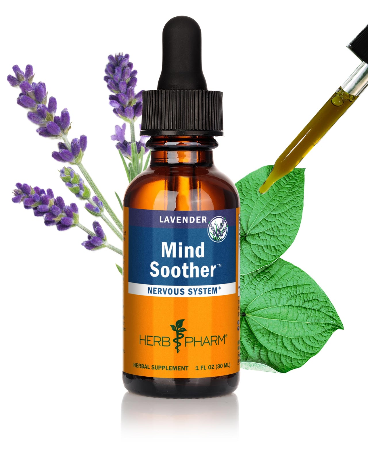 Herb Pharm Certified Organic Mind Soother, Lavender, Liquid Herbal Formula, 1 Fl Oz