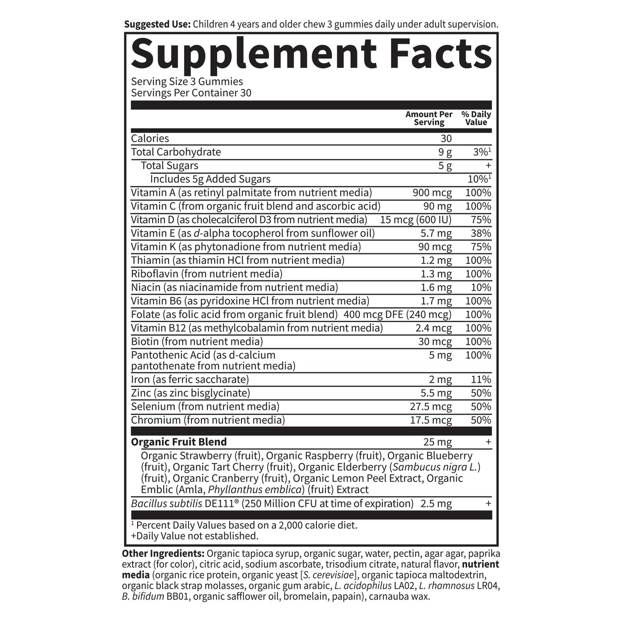 Kids Multivitamin Gummy with Iron + Probiotics for Immune Health & Digestion: Vitamins D, C, E, B, Zinc for Energy & Development, Vitamin Code, Non-GMO, Gluten-Free, 90 Orange Gummies, 30 Day Supply