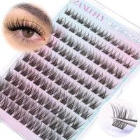Thumbnail for Self Adhesive Eyelashes Natural Self Adhesive Lash Clusters Pre glued Eyelash Clusters zanlufly No Glue Needed Lashes Wispy C-curly Cluster Eyelash extensions 10-16MM Individual Lashes