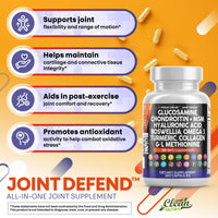 Thumbnail for Clean Nutraceuticals Glucosamine 1500mg Chondroitin 1200mg MSM with Turmeric Curcumin, Collagen, Hyaluronic Acid, Omega 3 – Joint Health Supplement for Men & Women – Joint Complex – 120 Count