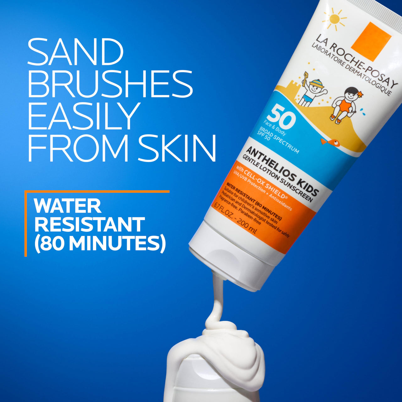 La Roche-Posay Anthelios Kids Gentle Lotion Sunscreen SPF 50, Broad Spectrum SPF + Antioxidants, Sunscreen For Kids, Octinoxate & Oxybenzone-Free, Pediatrician Tested, Non Comedogenic, Oil Free