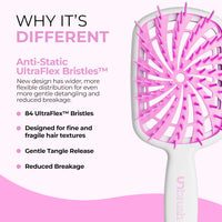 Thumbnail for FHI Heat UNbrush Plus — Curly Hair Brush for Gentle & Effective Detangling on Wet or Dry Fragile Hair Types — Detangler Brush w/ 84 UltraFlex Bristles, Ultra-light, Vented, Anti Static Hairbrush