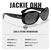 Thumbnail for Ray-Ban RB4101 Jackie Ohh Polarized Butterfly Shape Sunglasses With Eyewear Kit Bundle - High Bridge Fit - Ideal Formal and Casual Eyewear - Beach Sunglasses