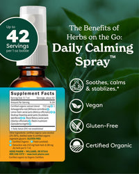 Thumbnail for Herb Pharm Herbs on The Go Certified Organic Daily Calming Portable Spray, Adaptogenic Support*, 1 Ounce
