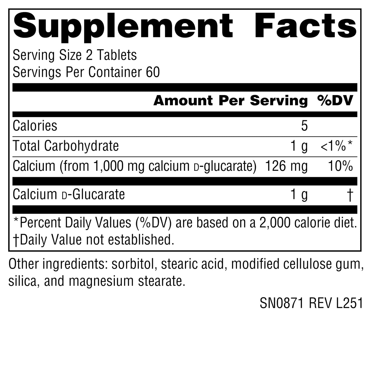 Source Naturals - Calcium D-Glucarate, Cellular Detoxifier* - 500 mg - 120 Tablets