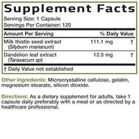 Thumbnail for Bronson Milk Thistle Silymarin Marianum & Dandelion Extract Liver Health Support, Antioxidant Support, Detox, 120 Capsules