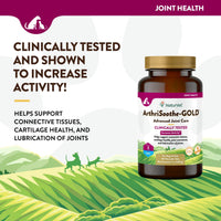 Thumbnail for NaturVet ArthriSoothe-Gold Level 3, MSM and Glucosamine for Dogs and Cats, Advanced Joint Care Support Supplement with Chondroitin and Omega 3, Clinically Tested, Chewable Tablets, Made in The USA